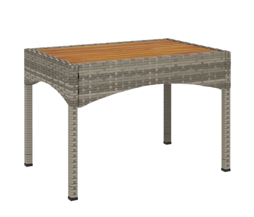 Set comedor de jardín 5 piezas con cojines ratán sintético gris