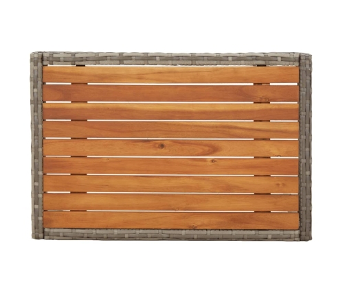 Set comedor de jardín 5 piezas con cojines ratán sintético gris