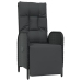 Set comedor de jardín 3 pzas con cojines ratán sintético negro