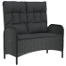 Set comedor de jardín 3 pzas con cojines ratán sintético negro