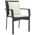 Set de muebles jardín 5 pzas con cojines ratán sintético negro