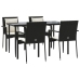 Set de muebles jardín 5 pzas con cojines ratán sintético negro