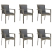 Set comedor jardín 7 pzas y cojines ratán sintético negro gris