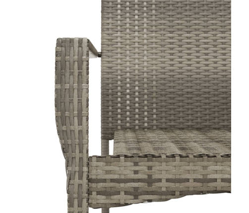Set comedor jardín 7 pzas y cojines ratán sintético negro gris