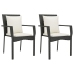 Set comedor de jardín 3 pzas con cojines ratán sintético negro