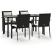 Set de muebles jardín 5 pzas con cojines ratán sintético negro