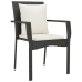 Set de comedor de jardín 7 pzas y cojines ratán sintético negro