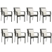 Set de comedor de jardín 9 pzas y cojines ratán sintético negro