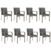 Set comedor jardín 9 pzas y cojines ratán sintético negro gris