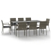 Set comedor jardín 9 pzas y cojines ratán sintético negro gris