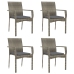 Set comedor jardín 5 pzas y cojines ratán sintético negro gris