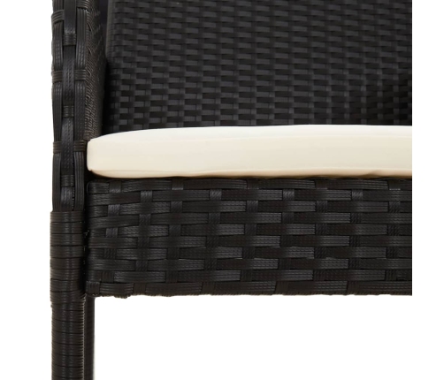 Set de muebles jardín 5 pzas con cojines ratán sintético negro