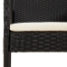 Set de muebles jardín 5 pzas con cojines ratán sintético negro