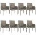 Set comedor jardín 9 pzas y cojines ratán sintético negro gris