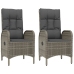 Set comedor jardín 5 pzas y cojines ratán sintético negro gris