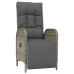 Set comedor jardín 5 pzas y cojines ratán sintético negro gris