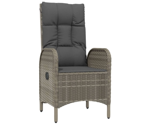 Set comedor jardín 5 pzas y cojines ratán sintético negro gris