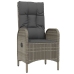 Set comedor jardín 5 pzas y cojines ratán sintético negro gris