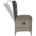 Set comedor jardín 5 pzas y cojines ratán sintético negro gris