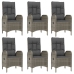 Set comedor jardín 7 pzas y cojines ratán sintético negro gris