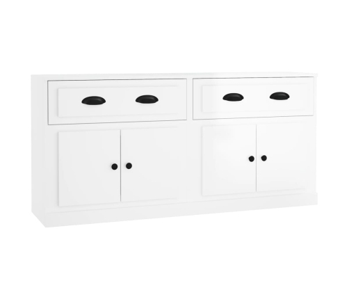 Aparadores 2 uds madera contrachapada blanco brillo