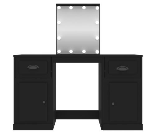 Tocador con LED negro 130x50x132,5 cm