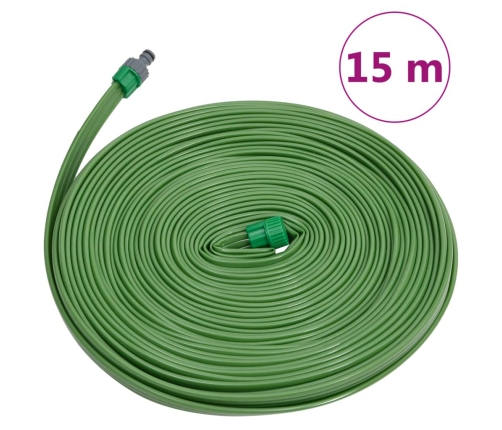 Manguera de riego 3 tubos PVC verde 15 m