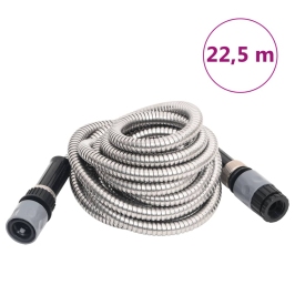 Manguera jardín pulverizador acero inoxidable plata 14mm 22,5 m