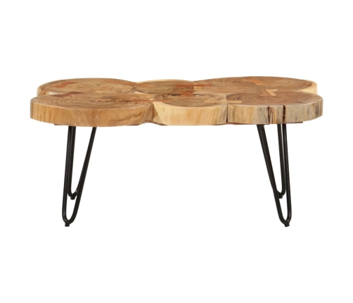 Mesa de centro 6 troncos madera maciza acacia 36 cm