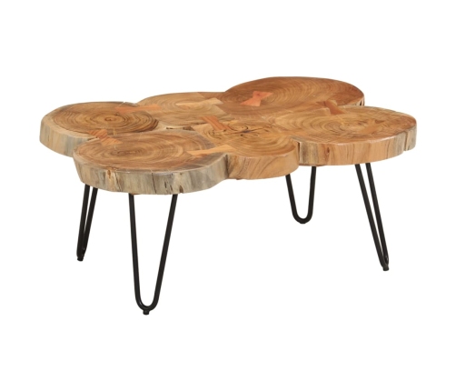 Mesa de centro 6 troncos madera maciza acacia 36 cm