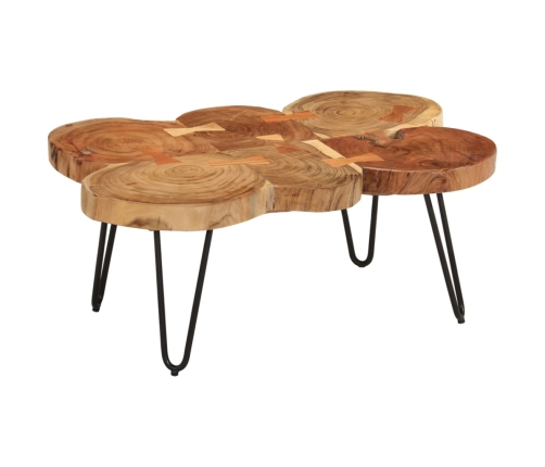 Mesa de centro 6 troncos madera maciza acacia 36 cm