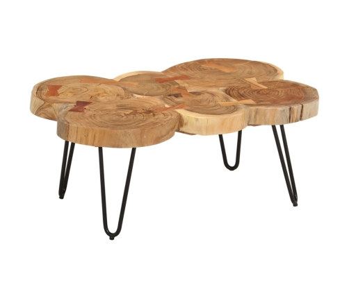 Mesa de centro 6 troncos madera maciza acacia 36 cm