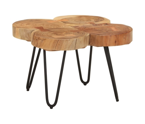 Mesa de centro 4 troncos madera maciza acacia 36 cm