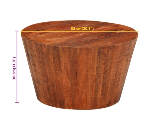 Mesa de centro de madera maciza de mango rugosa Ø 52x30 cm