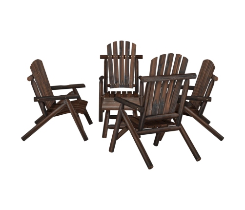 Juego de muebles de jardín 5 piezas madera maciza de abeto