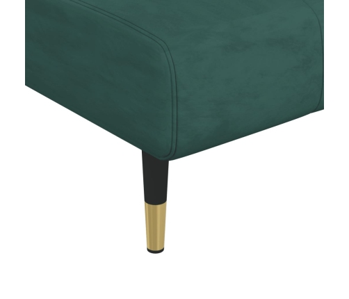 Sofá cama en forma de L terciopelo verde oscuro 275x140x70 cm