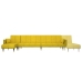 vidaXL Sofá cama en forma de L terciopelo amarillo 275x140x70 cm