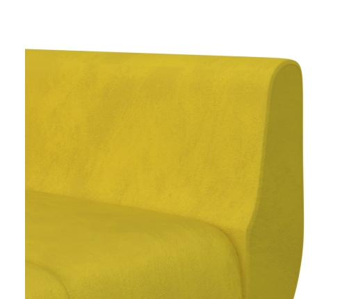 vidaXL Sofá cama en forma de L terciopelo amarillo 275x140x70 cm