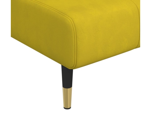 Sofá cama en forma de L terciopelo amarillo 275x140x70 cm