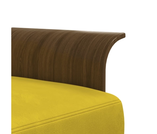 vidaXL Sofá cama en forma de L terciopelo amarillo 279x140x70 cm