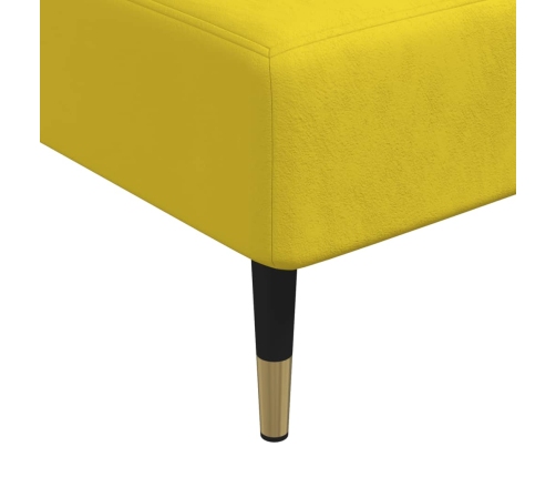 vidaXL Sofá cama en forma de L terciopelo amarillo 279x140x70 cm