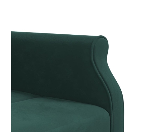 Sofá cama en forma de L terciopelo verde oscuro 271x140x70 cm