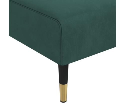 Sofá cama en forma de L terciopelo verde oscuro 271x140x70 cm