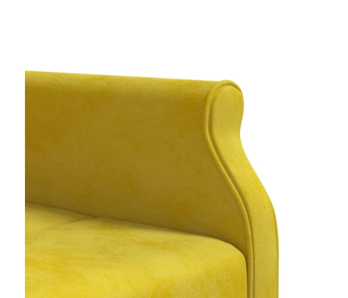 vidaXL Sofá cama en forma de L terciopelo amarillo 271x140x70 cm