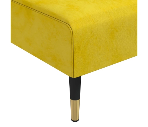 Sofá cama en forma de L terciopelo amarillo 271x140x70 cm