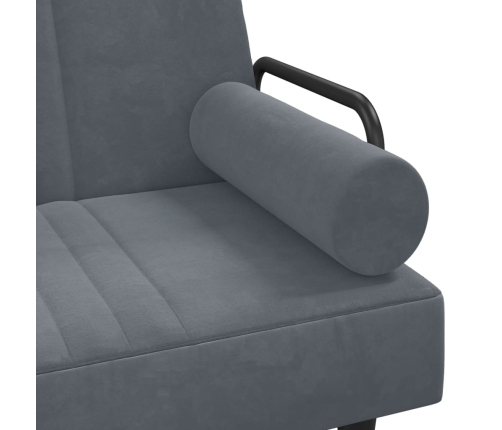 vidaXL Sofá cama en forma de L terciopelo gris oscuro 260x140x70 cm