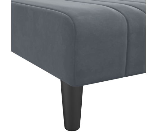 vidaXL Sofá cama en forma de L terciopelo gris oscuro 260x140x70 cm