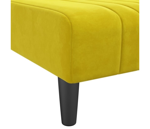 Sofá cama en forma de L terciopelo amarillo 260x140x70 cm