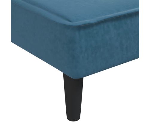 vidaXL Sofá cama en forma de L terciopelo azul 255x140x70 cm