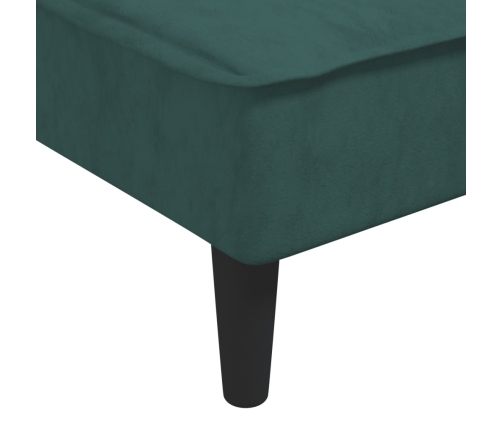 Sofá cama en forma de L terciopelo verde oscuro 255x140x70 cm